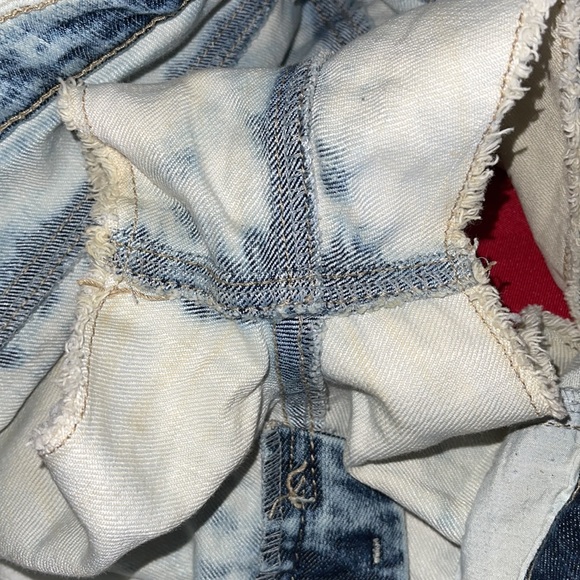 Mossimo Y2K Flag Acid Washed High Rise Jean Shorts - Picture 9 of 10